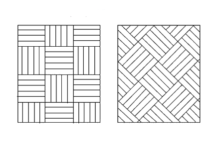 Esempio di posa del parquet a mosaico o a quadri